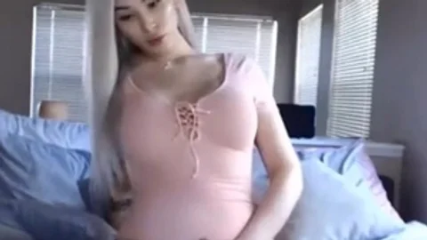Busty Blonde Shemale Playing With Her Cock In A Sexy Leotard