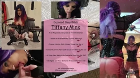 Exposed Sissy Bitch Tiffany Minx – Blowjob (Triple Visual Splitscreen)