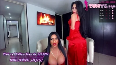 Big Boobs Trans Ladies In Red Dresses Show Their Hot Bodies