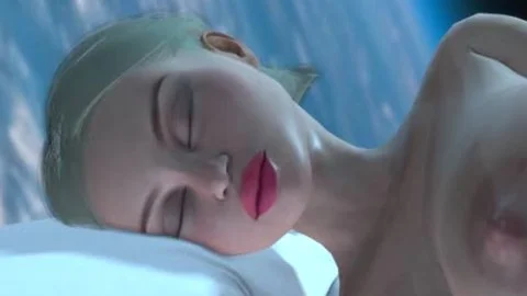 Hot Sci-fi Android Dickgirl Plays With A Sexy Horny Blonde In The Space Station