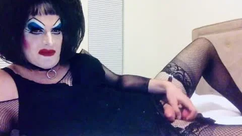 Heavy Makeup Sissy SlutDebra Strokes Herself For Web Fans