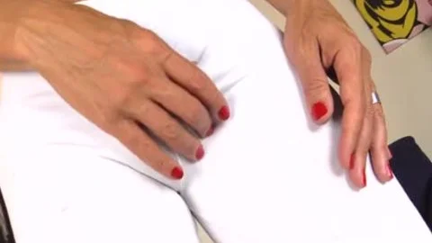 Transvestite Claudia Stroking Her Cock In Stockings