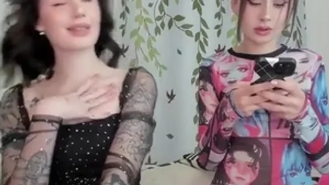 Adorable Petite Russian Trans Babes With Tattoos Have Fun On Webcam