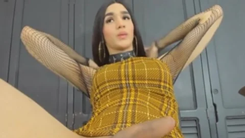 Sexy Latina In Lingerie Faps Her Girlcock