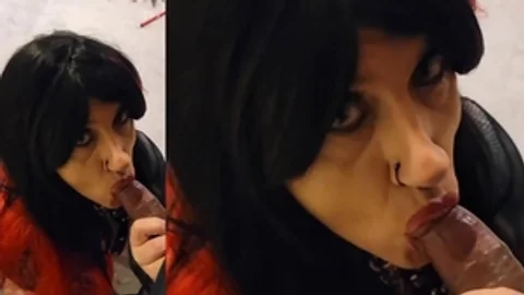 Exposed Sissy Bitch Tiffany Minx – Blowjob In Close Up And Long Shot - “Hung Up” By Madonna